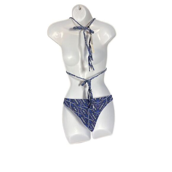 Gypsy 05 Reversible Blue Aztec Print Bikini Set Size Small NWT - Picture 2 of 8